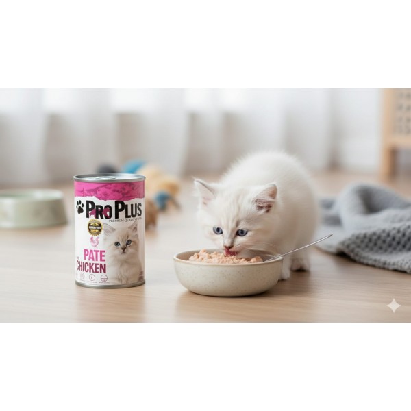 Pro Plus Premium Grain-Free Chicken Pâté Wet Cat Food for Kittens – 12 Cans × 400g  PRO PLUS – PREMIUM QUALITY FOOD