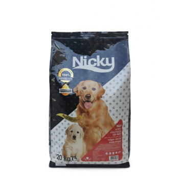 Nicky Adult Dog Food with Beef – Complete & Balanced Nutrition (20 kg)