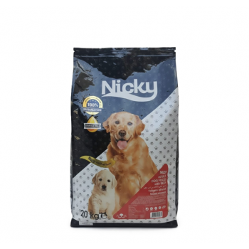 Nicky Adult Dog Food with Beef – Complete & Balanced Nutrition (20 kg)