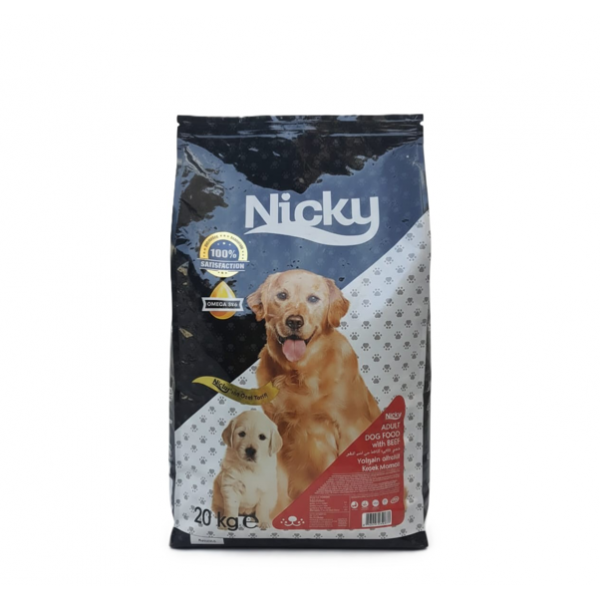 Nicky Adult Dog Food with Beef – Complete & Balanced Nutrition (20 kg)