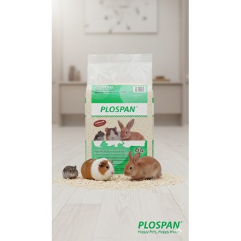 Plospan Fir Wood Chips Small Animal Litter – 64 L (3100 g) | Natural, Dust-Free & Ultra-Absorbent Bedding for Hamsters, Rabbits, Guinea Pigs & More