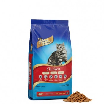 Prime Classica Adult Cat Food – Chicken Flavor, Complete & Balanced Nutrition, FLUTD Support, Healthy Digestion & Shiny Coat, 7kg