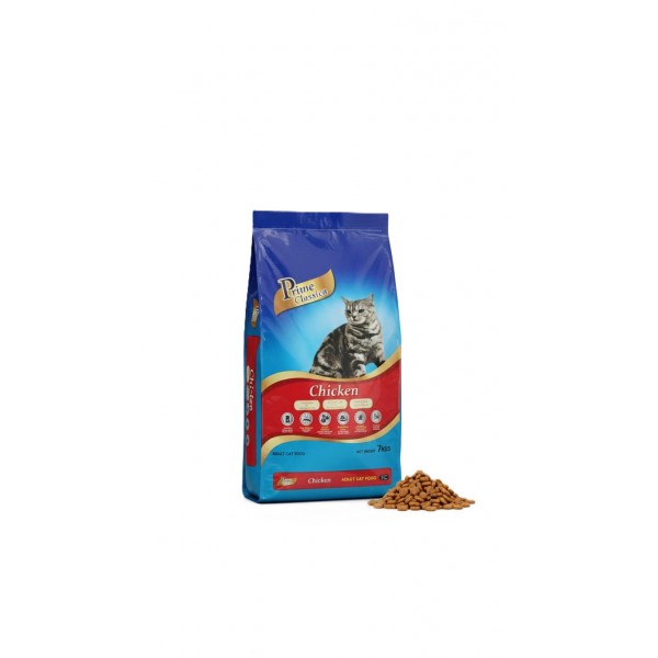 Prime Classica Adult Cat Food – Chicken Flavor, Complete & Balanced Nutrition, FLUTD Support, Healthy Digestion & Shiny Coat, 7kg