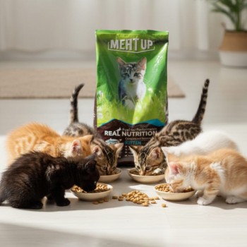 Meat Up Kitten Dry Cat Food (1–12 Months), Ocean Fish Flavor, Complete & Balanced Nutrition, Supports Healthy Digestion & Growth, 1.2kg