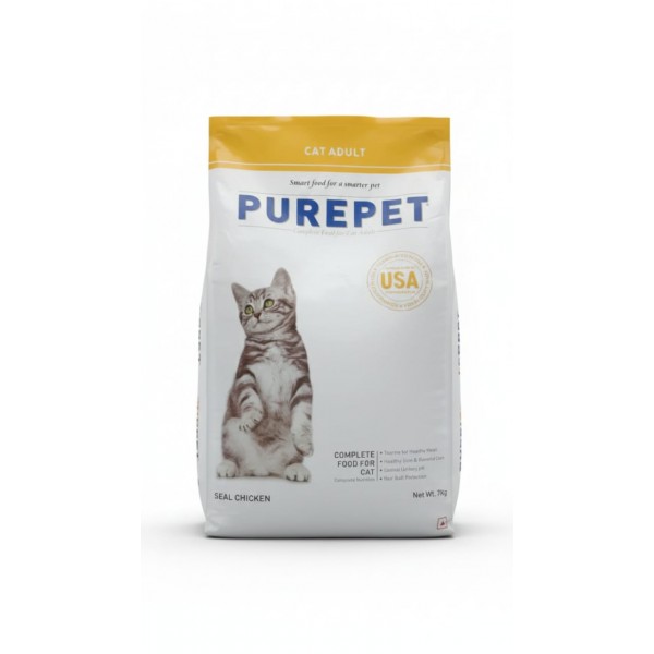 Purepet Adult Dry Cat Food – Real Chicken, Complete & Balanced Nutrition for Adult Cats – 7kg Bag