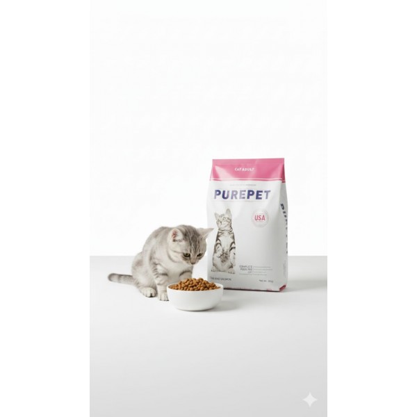 Purepet Adult Dry Cat Food, Tuna & Salmon, 3 Kg – Complete & Balanced Nutrition for Adult Cats, Supports Healthy Heart, Urinary Health, Skin & Coat