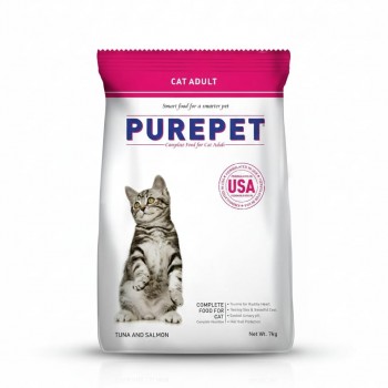 Purepet Adult Dry Cat Food – Tuna & Salmon, 7 Kg | Complete & Balanced Nutrition for Adult Cats | Hairball Control | Supports Digestion, Immunity & Overall Wellness | Pellet Form with Vitamins, Minerals, Prebiotics & Probiotics