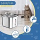 Stainless Steel Pet Water Fountain 2.2L | Automatic Cat & Dog Water Dispenser | 304 Stainless Steel | Ultra-Quiet Pump | Triple Filtration System | BPA-Free | USB Powered | Silver | WF120