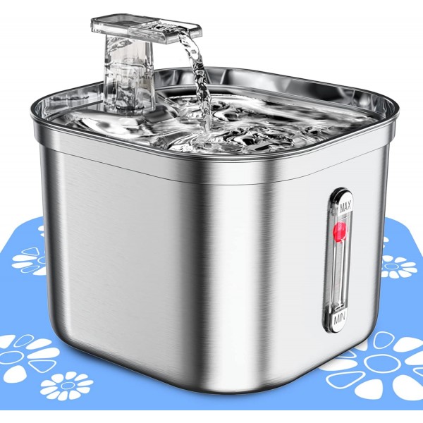 Stainless Steel Pet Water Fountain 2.2L | Automatic Cat & Dog Water Dispenser | 304 Stainless Steel | Ultra-Quiet Pump | Triple Filtration System | BPA-Free | USB Powered | Silver | WF120 Stainless Steel Pet Water Fountain 2.2L | Automatic Cat & Dog Water Dispenser | 304 Stainless Steel | Ultra-Quiet Pump | Triple Filtration System | BPA-Free | USB Powered | Silver | WF120