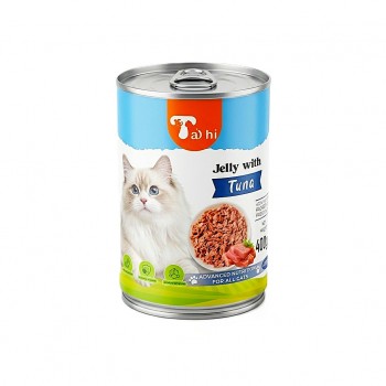 Taihi Premium Wet Cat Food Jelly with Tuna 400g – Tuna and Chicken Shreds, Taurine Enriched, Moisture-Rich Canned Cat Food