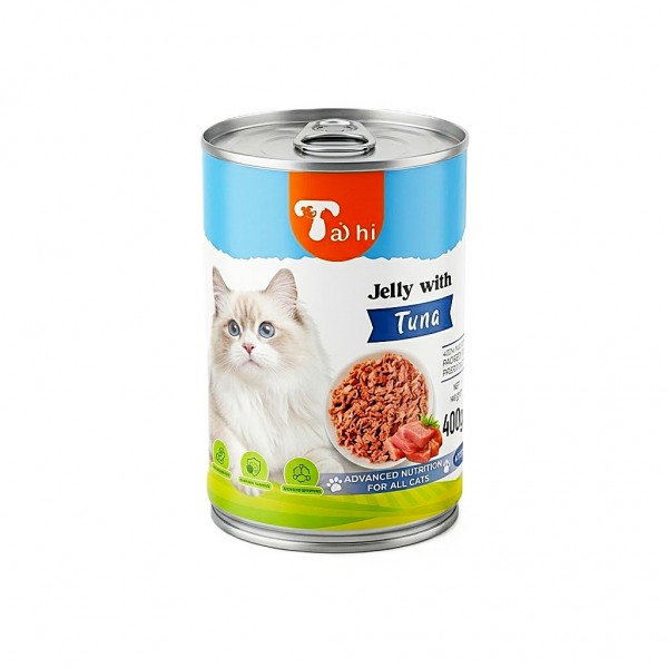 Taihi Premium Wet Cat Food Jelly with Tuna 400g x 12 Cans | Tuna and Chicken Shreds | Taurine Enriched | Moisture-Rich Cat Food for Cats Taihi Premium Wet Cat Food Jelly with Tuna 400g x 12 Cans | Tuna and Chicken Shreds | Taurine Enriched | Moisture-Rich Cat Food for Cats