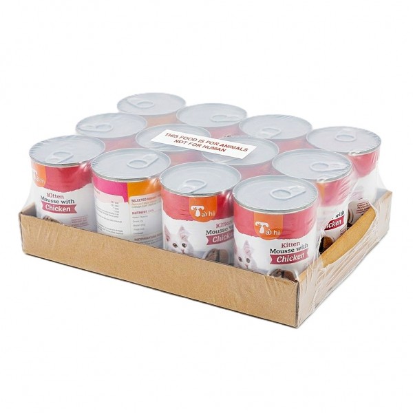 Taihi Kitten Mousse with Chicken Wet Cat Food – 400g x 12 Cans | Smooth Chicken Mousse for Kittens and Adult Cats, Moisture-Rich Recipe