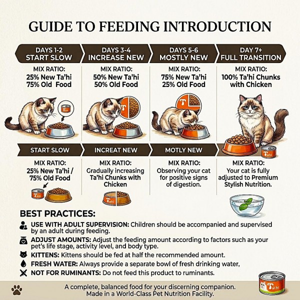 Ta'hi Chunks with Chicken Wet Cat Food 400g x 12 Cans – Chicken Flavour Moisture-Rich Cat Food, 4.8kg Multipack