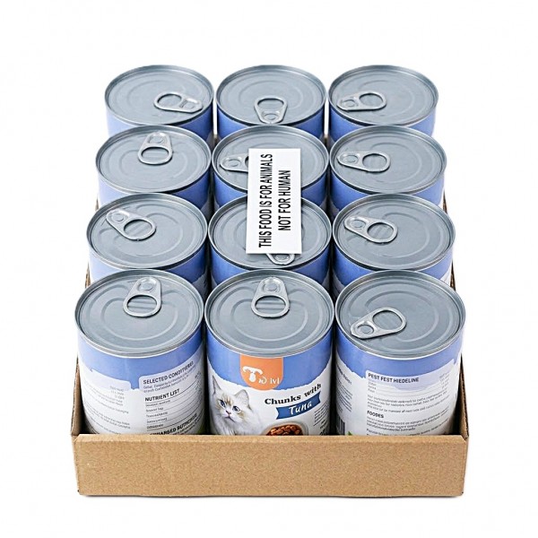 Tai Chong Wet Cat Food Chunks with Tuna 400g x 12 Cans – Canned Wet Cat Food with Tuna and Chicken Recipe