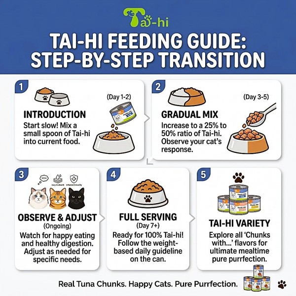 Tai Chong Wet Cat Food Chunks with Tuna 400g x 12 Cans – Canned Wet Cat Food with Tuna and Chicken Recipe