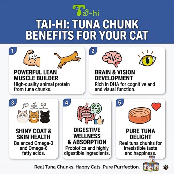 Tai Chong Wet Cat Food Chunks with Tuna 400g x 12 Cans – Canned Wet Cat Food with Tuna and Chicken Recipe