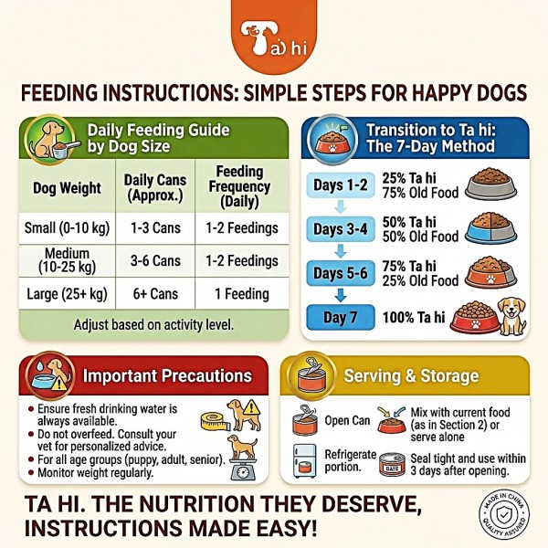 Taihi Chunks with Chicken Wet Dog Food 400g x 12 Cans, Tender Meat Chunks in Gravy, Moisture-Rich Canned Dog Food for Everyday Feeding