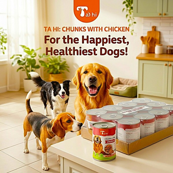 Taihi Chunks with Chicken Wet Dog Food 400g x 12 Cans, Tender Meat Chunks in Gravy, Moisture-Rich Canned Dog Food for Everyday Feeding Taihi Chunks with Chicken Wet Dog Food 400g x 12 Cans, Tender Meat Chunks in Gravy, Moisture-Rich Canned Dog Food for Everyday Feeding