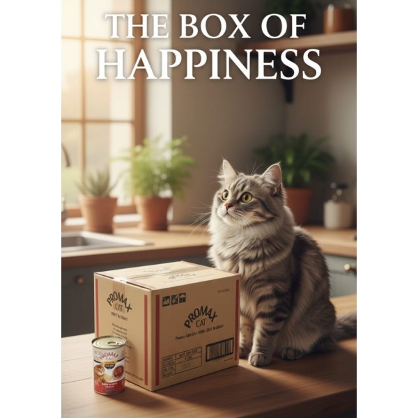 Promax Cat Premium Wet Food – Real Beef in Gravy, Grain-Free, No Preservatives, 400g x 24 Cans – Adult Cats