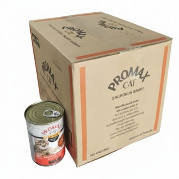 Promax Cat Premium Salmon in Gravy – 24 Cans x 400g – Real Meat, Grain-Free, No Preservatives – Wet Food for Adult Cats