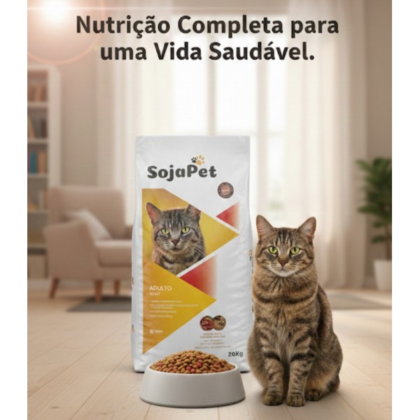 SojaPet Adult Cat Food 20kg – Complete & Balanced Dry Food for All Breeds, Rich in Meat & Whole Grains