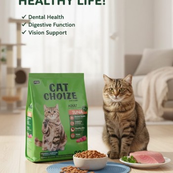 CAT CHOIZE Adult Cat Food Tuna Flavor 800g – Complete & Balanced Dry Food for Adult Cats, With Vitamins & Minerals, Supports Dental Health, Digestion, Healthy Skin & Vision