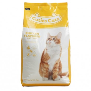 Cuties Catz Chicken Flavour Dry Cat Food – 8kg | High-Protein, Balanced Nutrition for Adult Cats, Supports Oral Health, Vision, Immune System & Shiny Coat