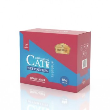 Haisenpet Premium Wet Cat Food Pouches, Tuna Flavor in Gravy, 85g x 12 Packs, 100% Natural, Grain-Free, Omega 3 & 6, Taurine & Vitamins, For All Cats
