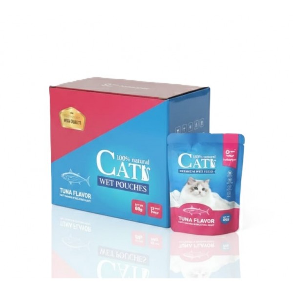 Haisenpet Premium Wet Cat Food Pouches, Tuna Flavor in Gravy, 85g x 12 Packs, 100% Natural, Grain-Free, Omega 3 & 6, Taurine & Vitamins, For All Cats