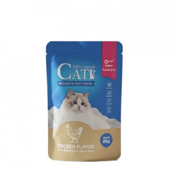 Haisenpet Premium Wet Cat Food C hicken Flavor in Gravy, 100% Natural Ingredients, with Taurine & Omega 3 & 6, 85g