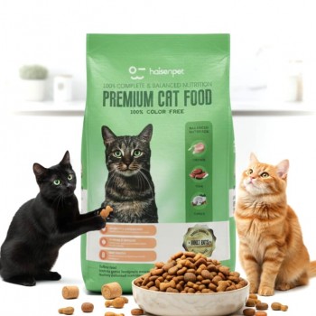 Haisenpet Premium Adult Cat Food – 7kg, 100% Complete & Balanced Nutrition, Chicken, Tuna & Turkey Flavor, High Protein, Vitamins & Minerals, EU Quality Standard, Color-Free, Natural Ingredients