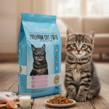 Haisenpet Premium Kitten Food – 7kg, Complete & Balanced Dry Cat Food for Kittens (1–12 Months) – Chicken, Fish, Egg & Milk Flavors, 100% Color-Free, EU Quality Standard