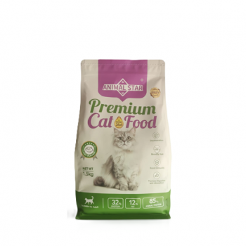 ANIMAL STAR Premium Dry Cat Food for Adult Cats, Fish Flavor, High Protein Formula with Taurine & Omega Fatty Acids, 1.5kg