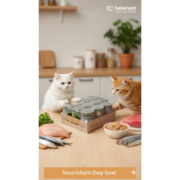 Haisenpet Chicken & Tuna Wet Cat Food – 400g × 12 Cans | Complete & Balanced Nutrition