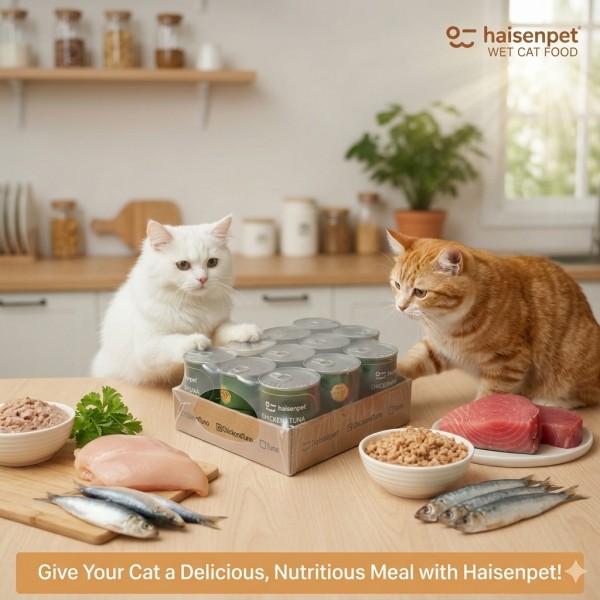 Haisenpet Chicken & Tuna Wet Cat Food – 400g × 12 Cans | Complete & Balanced Nutrition