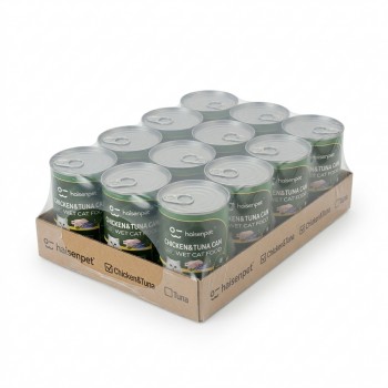 Haisenpet Chicken & Tuna Wet Cat Food – 400g × 12 Cans | Complete & Balanced Nutrition
