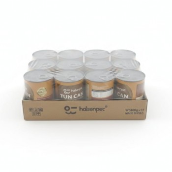 Haisenpet Tuna Wet Cat Food 400g – 12 Cans Pack – Premium Nutritious & Delicious Daily Diet for Adult Cats with Taurine, Vitamins A, D3 & E – Complete Balanced Cat Nutrition