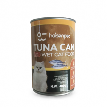Haisenpet Tuna Can Wet Cat Food 400g – Premium Healthy & Delicious Cat Nutrition with Taurine, Vitamins A, D3 & E – Complete & Balanced Daily Diet for Adult Cats