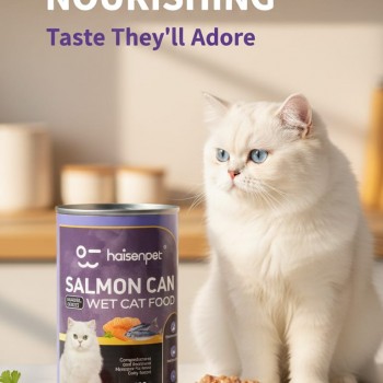 Haisenpet Salmon & Tuna Wet Cat Food, 400g Can, Grain-Free, with Taurine and Vitamins A, D3 & E