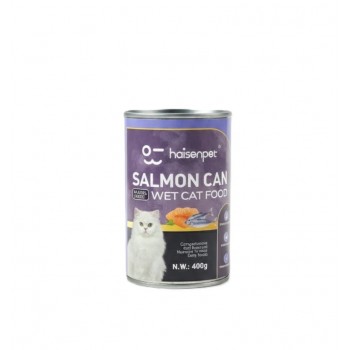 Haisenpet Salmon & Tuna Wet Cat Food, 12 × 400g Cans, Grain-Free, Premium Balanced Nutrition with Taurine and Vitamins A, D3 & E