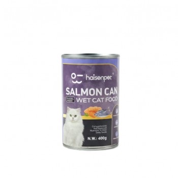 Haisenpet Salmon & Tuna Wet Cat Food, 12 × 400g Cans, Grain-Free, Premium Balanced Nutrition with Taurine and Vitamins A, D3 & E