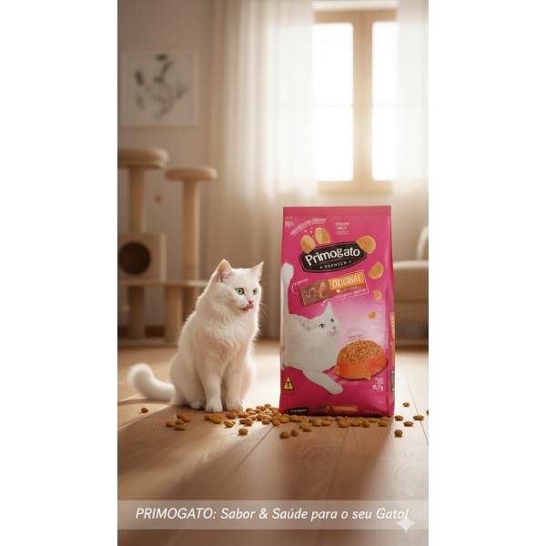 Primogato Premium Adult Cat Food – Beef & Chicken Flavor – Complete Nutrition with Taurine, Omega 6 & Vitamins – Soft & Bright Coat, Healthy Urinary Tract – 10.1 kg ( 10kg +100gram ) 