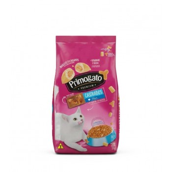 Primogato Premium Dry Cat Food for Sterilized Adults – Chicken & Fish Flavor, 1kg – Weight Control, Soft Coat, Healthy Urinary Tract, Taurine-Enriched, Low Odor Feces