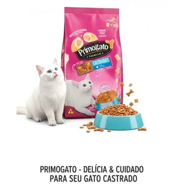 Primogato Premium Dry Cat Food for Sterilized Adults – Chicken & Fish Flavor, 1kg – Weight Control, Soft Coat, Healthy Urinary Tract, Taurine-Enriched, Low Odor Feces