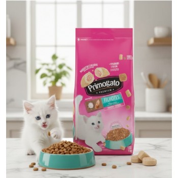 Primogato Premium Dry Kitten Food, 1 kg – Chicken & Milk Flavor, Roasted Cat Food for Healthy Growth, Soft Coat, Urinary Health, Vision & Heart Protection