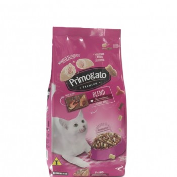 Primogato Premium Blend Dry Cat Food for Adult Cats, Meat, Chicken & Fish Flavors, Healthy Urinary Tract & Shiny Coat, 1 kg Bag