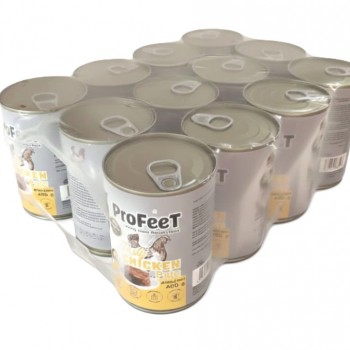 ProFeet Adult Cat Wet Food Chicken Pâté – 12-Can Value Pack (12 × 400g) | Complete & Balanced Nutrition