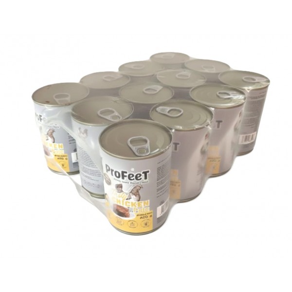 ProFeet Adult Cat Wet Food Chicken Pâté – 12-Can Value Pack (12 × 400g) | Complete & Balanced Nutrition
