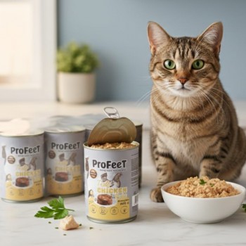 ProFeet Adult Cat Wet Food Chicken Pâté – 12-Can Value Pack (12 × 400g) | Complete & Balanced Nutrition