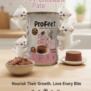 ProFeet Grain-Free Kitten Chicken Pate Wet Cat Food – 400g | Complete & Balanced Nutrition